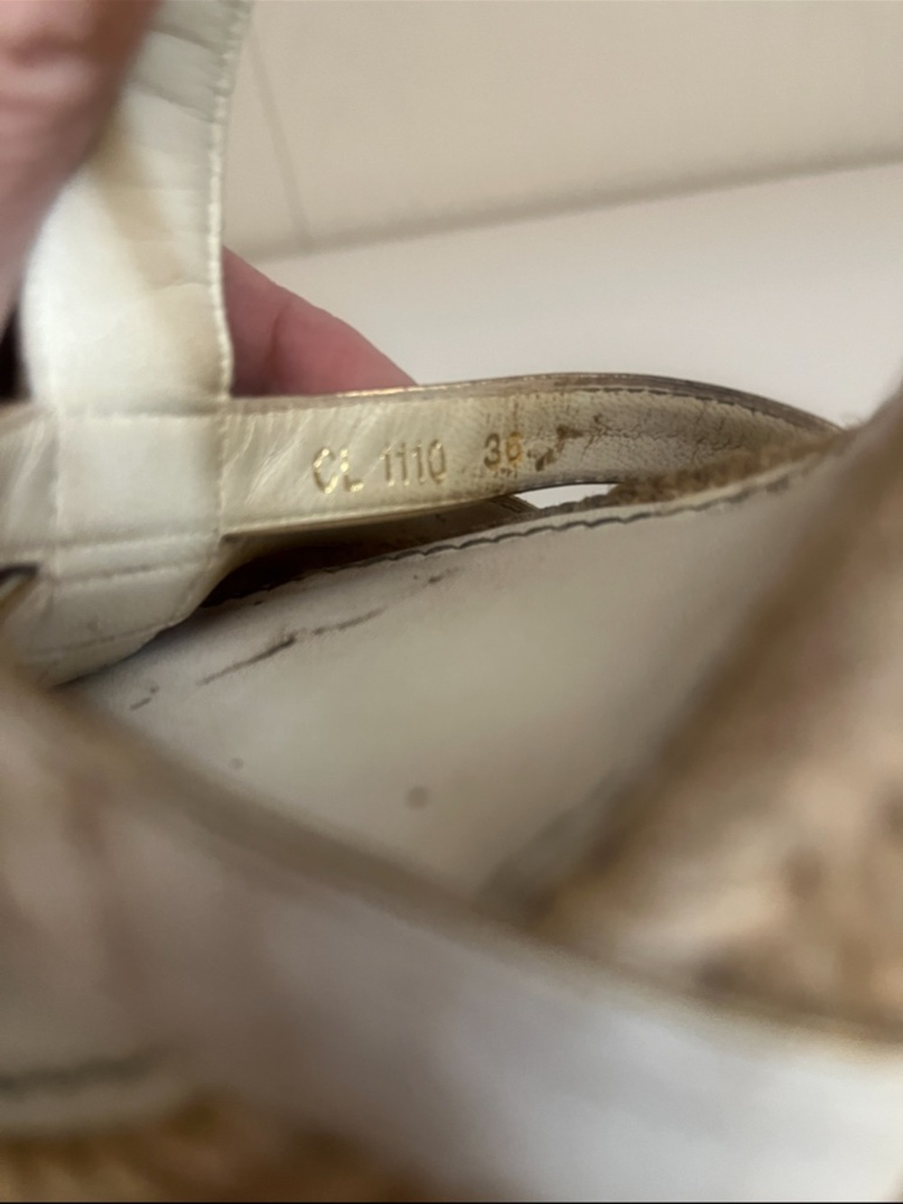 Louis Vuitton White and Gold Espadrille Wedge Sandals 6 - Picture 8 of 15